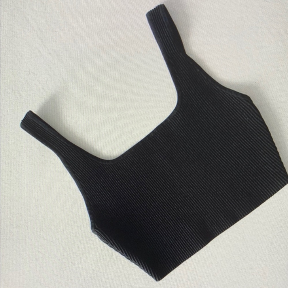 Black Ribbed Women's Top